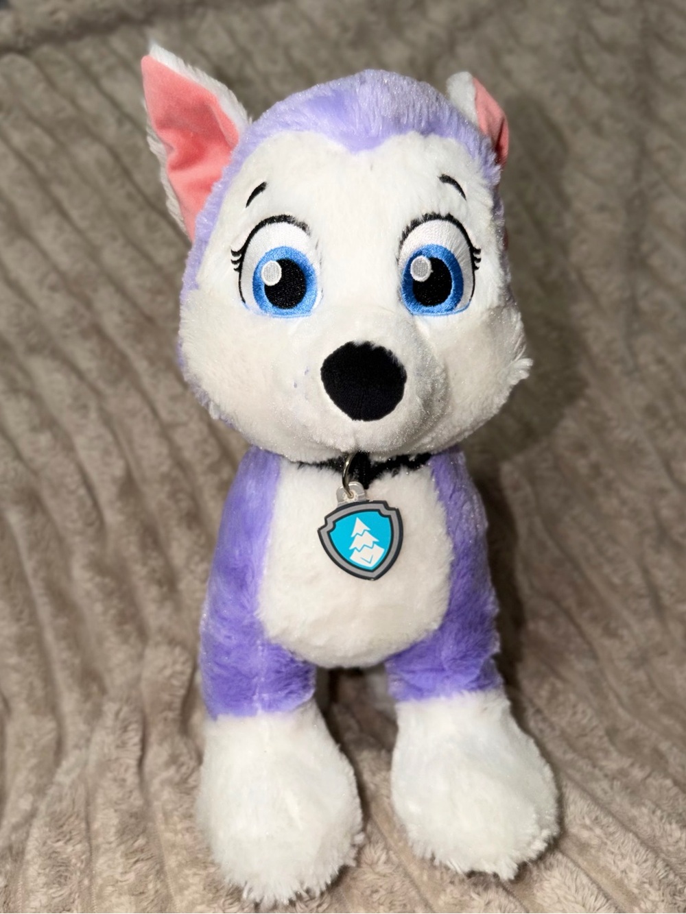 Build-A-Bear Paw Patrol Everest Plush Purple Husky Nickelodeon BABW Dog Tag